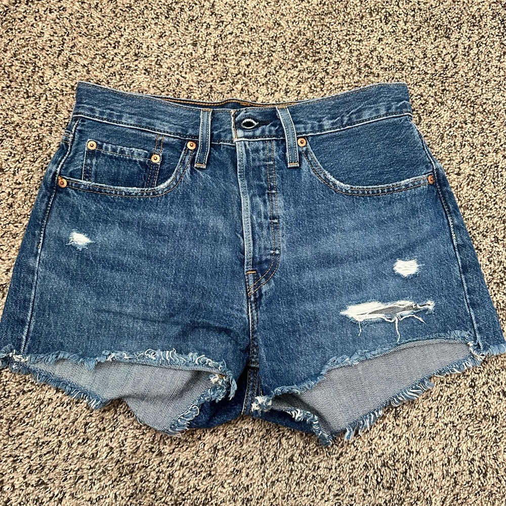 Levi's 501 Denim Distressed Cutoff Jean Shorts